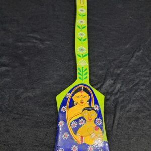 Handcrafted Madhubani Art Wooden Spatula – “Mother’s Embrace”
