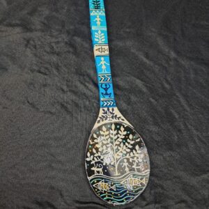 Handcrafted Warli Art Wooden Spoon – “Moonlit Waters”
