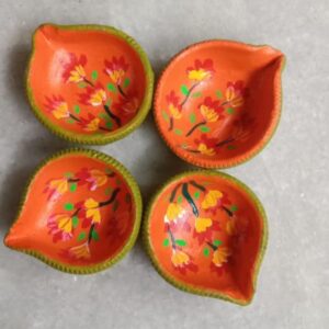 Autumn Bloom Diyas – “Color Their World With Light” (Set of 4)