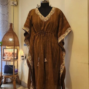 Brown Khesh Cotton Kaftan Dress