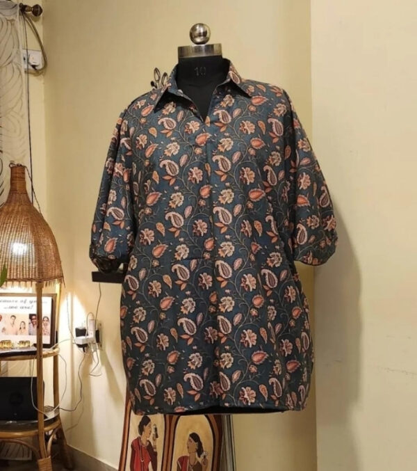 Digital Print Mul Cotton Baggy Shirt