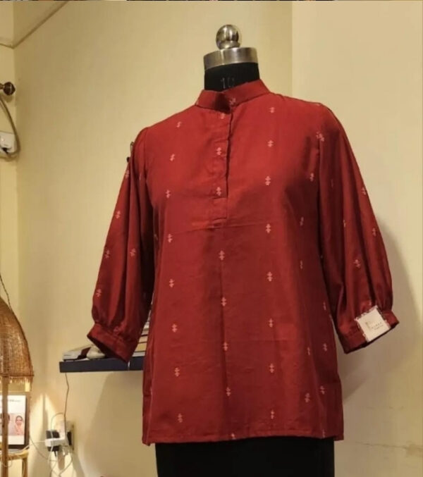 The Maroon Mist Jamdani Tunic