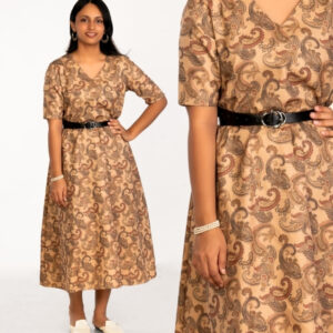Earth Elegance – Mercerized Cotton Digital Print Dress