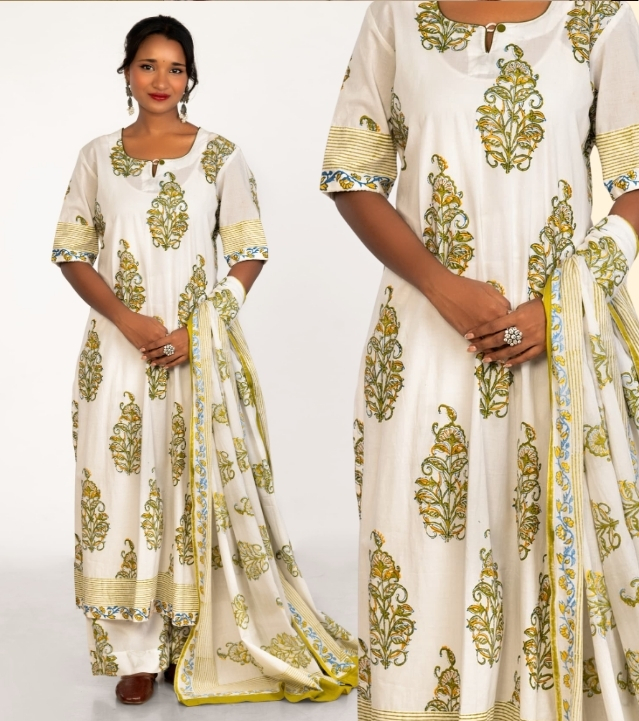Bageecha – Mulmul Block Printed Salwar Suit with Dupatta