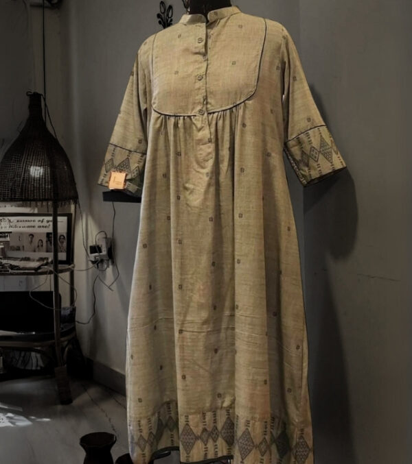 Mrinalini – Pale Teal Jamdani Cotton Dress