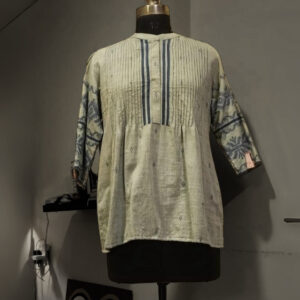 Neelima – Pale Teal Cotton Jamdani Tunic Top