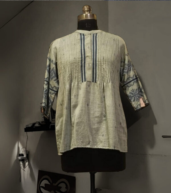 Neelima – Pale Teal Cotton Jamdani Tunic Top