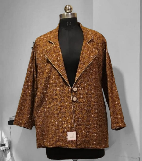 Rust Handblock Cotton Jacket