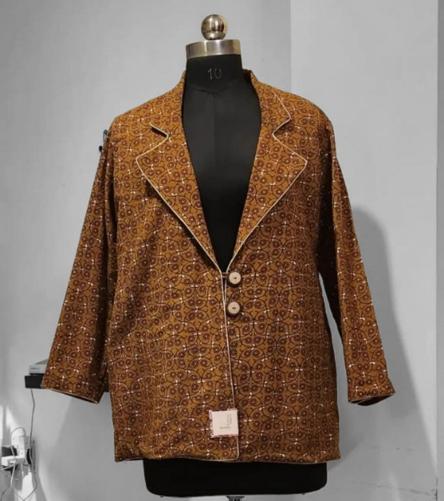 Rust Handblock Cotton Jacket