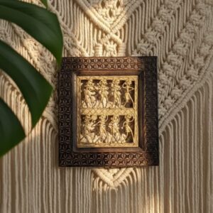 Dokra Brass Art With Wooden Frame