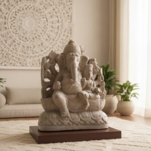 Hand-Carved MahaGanpati Idol (13 Inch) in Odisha Soapstone – Premium Lord Ganesha Statue for Home Décor, Puja & Prosperity