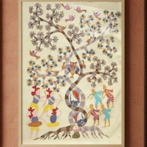 Authentic Gond "Tree of Life" Painting | 36x24 Inch Handmade Indian Tribal Art | Wall Decor (Without Frame)