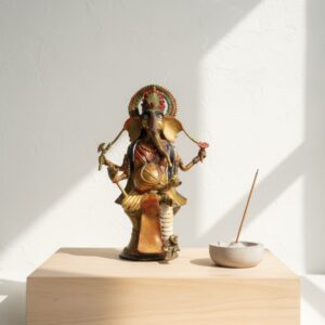Handcrafted Brass Dokra Ganesha Idol – The Auspicious Guardian of Beginnings (14”)
