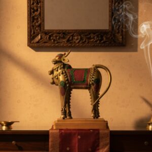 Handcrafted Brass Dokra Nandi – Symbol of Prosperity & Strength (17” x 15”)